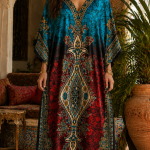 Luxury Moroccan Printed Kaftan