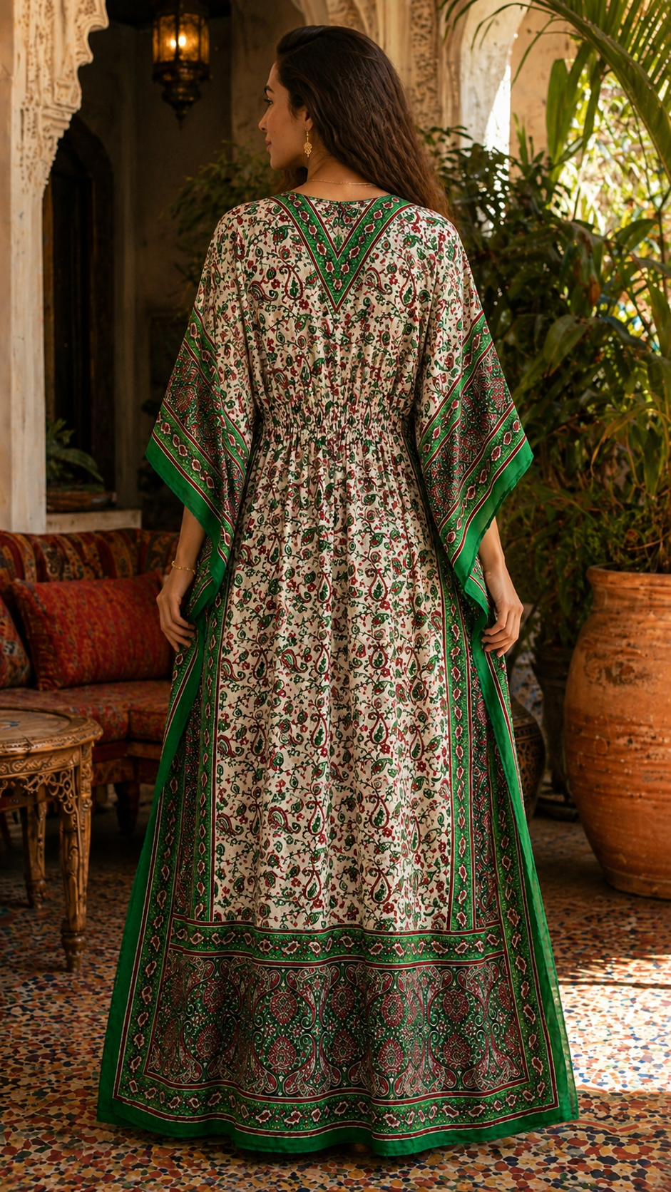 Emerald Garden Printed Kaftan - Image 4