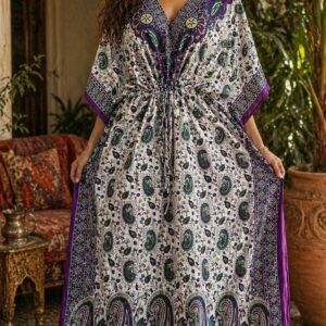 Royal Paisley Luxe Kaftan
